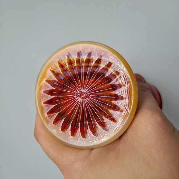 Imperial Slag Glass Basket Swirled Red & White Design Vintage Decorative Piece - Picture 15 of 16